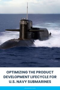 A pinnable graphic for the blog "Optimizing the Product Development Lifecycle for U.S. Navy Submarines" by Alluvionic.